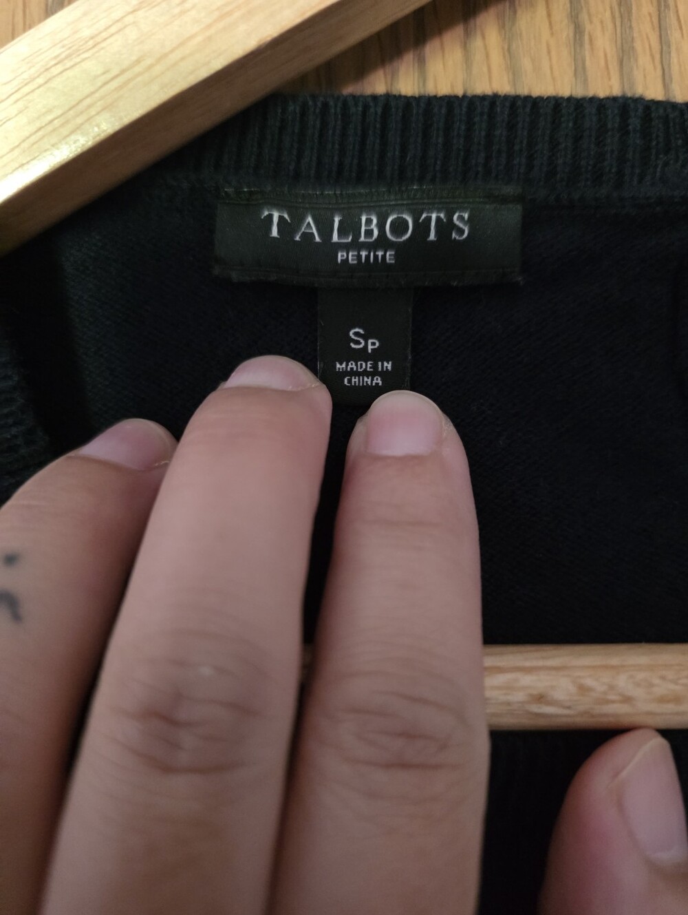 Talbots Petite Butterfly Sweater PS Navy Cotton Blend Spring Garden Preppy - Picture 5 of 6